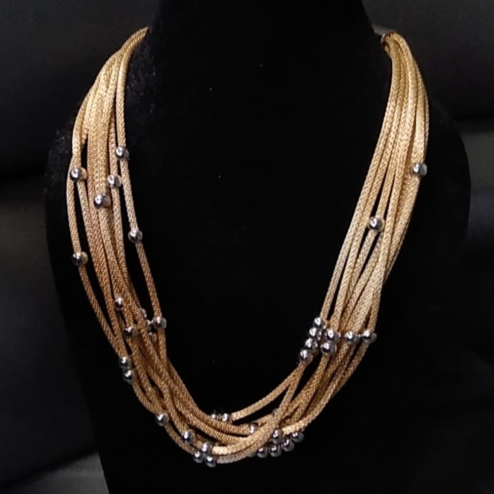 Design lab gold/silver drape necklace
